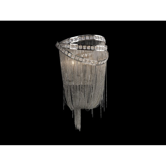 Avenue Lighting Wilshire Blvd. 2Lt 16" Wall Sconce, Nickel/Crystal