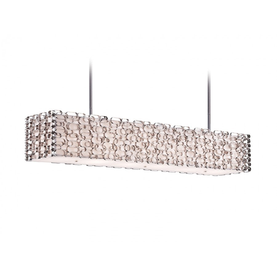 Avenue Lighting Ventura Blvd. 4Lt 12" Chandelier, Nickel/Ivory Shade