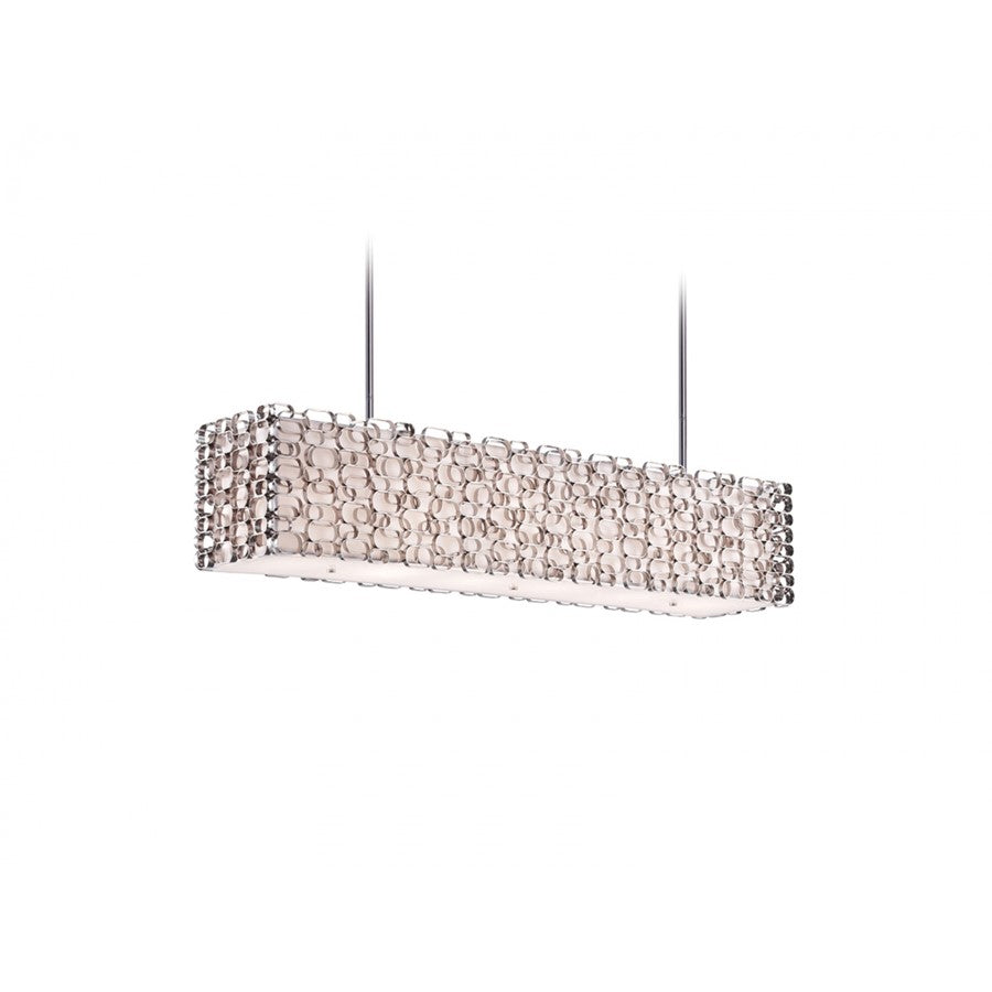 Avenue Lighting Ventura Blvd. 6Lt 12" Chandelier, Nickel/Ivory Shade