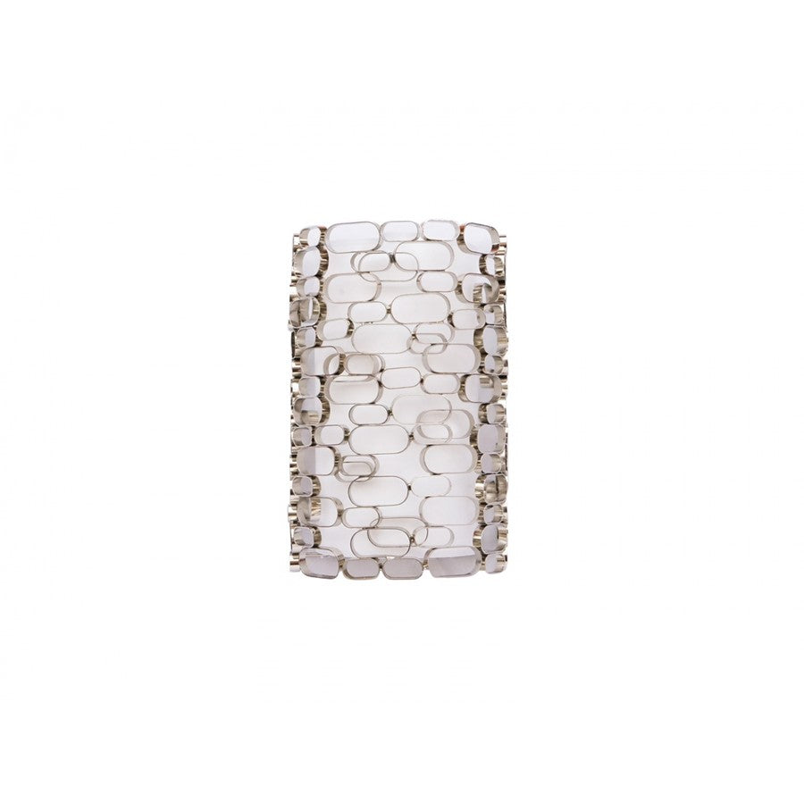 Avenue Ventura Blvd. 2Lt 13" Wall Sconce, Nickel/White Slik Shade