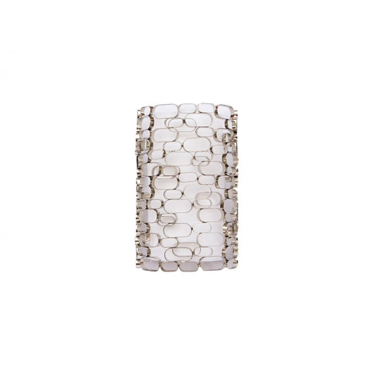 Avenue Ventura Blvd. 2Lt 13" Wall Sconce, Nickel/White Slik Shade