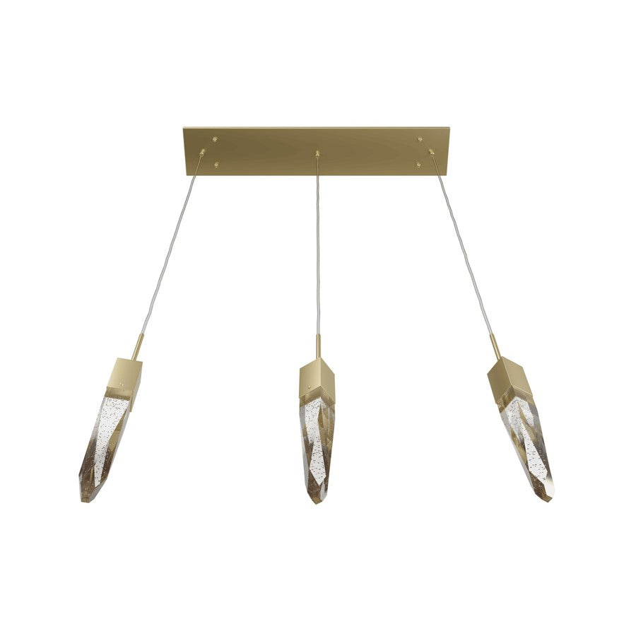 Avenue Lighting Aspen 3Lt 130" Pendant, Brass/Bubbled Crystal