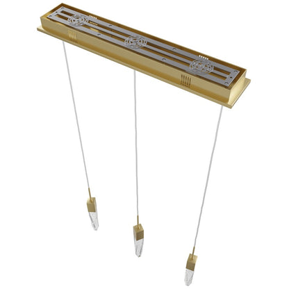 Avenue Lighting Aspen 3Lt 130" Pendant, Brass/Bubbled Crystal