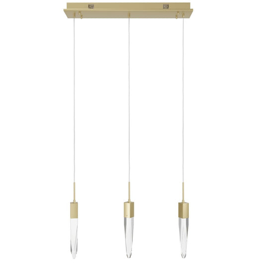 Avenue Lighting Aspen 3Lt 130" Pendant, Brass/Clear Crystal