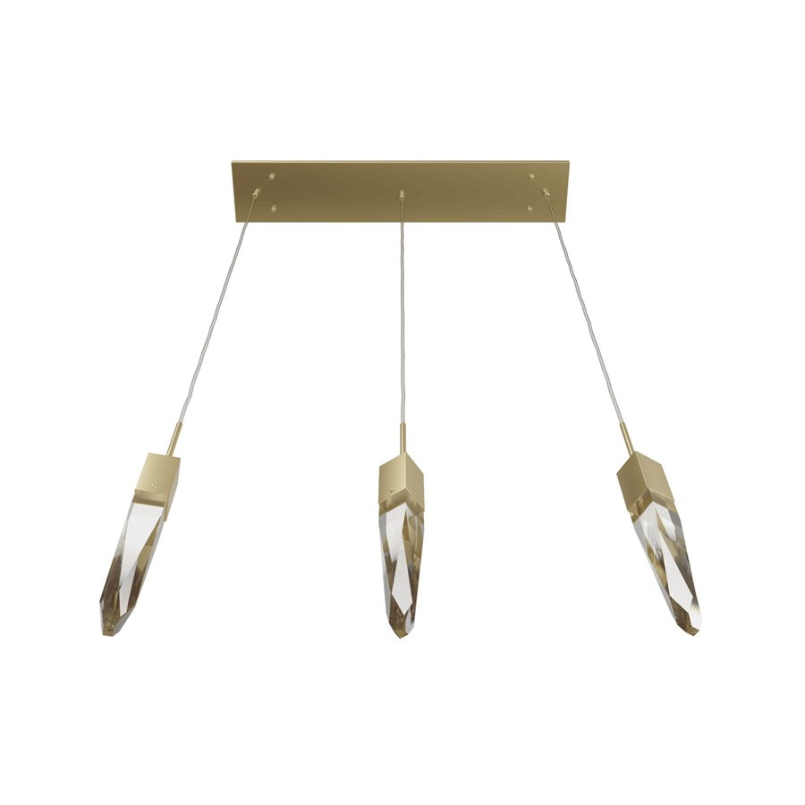 Avenue Lighting Aspen 3Lt 130" Pendant, Brass/Clear Crystal