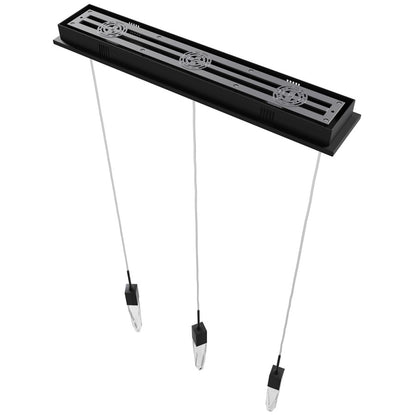 Avenue Lighting Aspen 3Lt 130" Pendant, Black/Clear Crystal