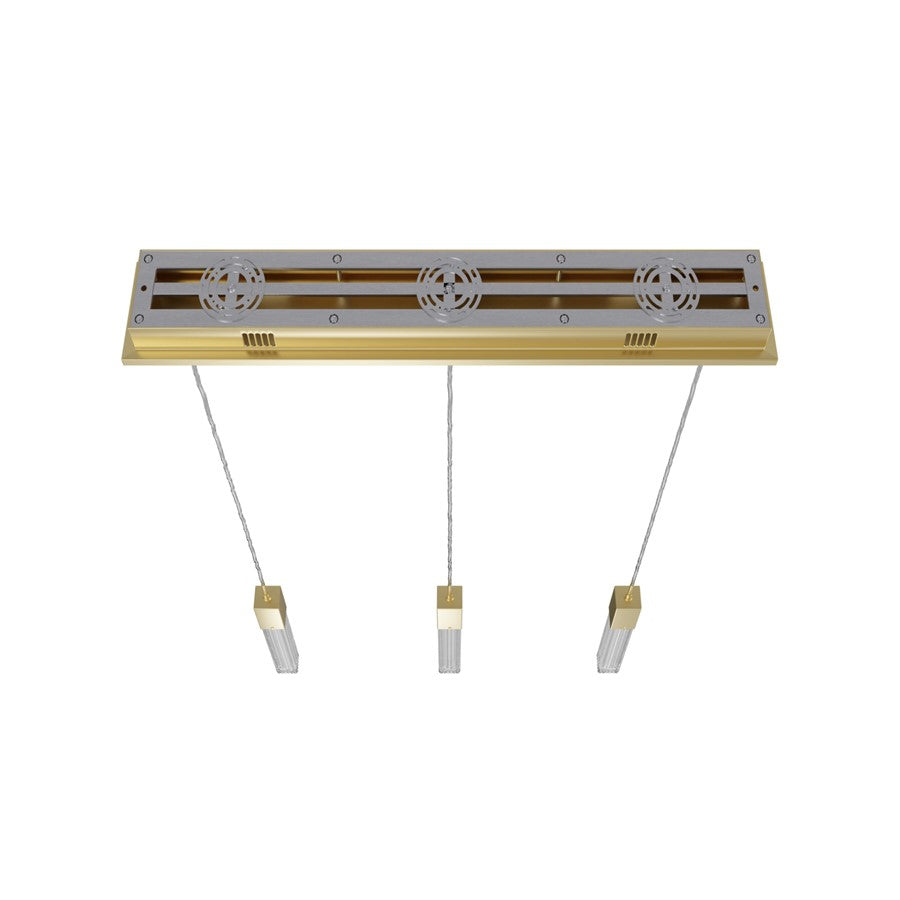Avenue Lighting Boa 3Lt 130" Pendant/Multi Port, Brushed Brass