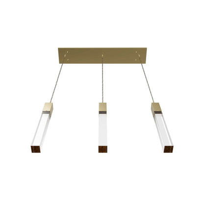 Avenue Original Glacier 3Lt 130" Pendant, Brass/Clear Crystal