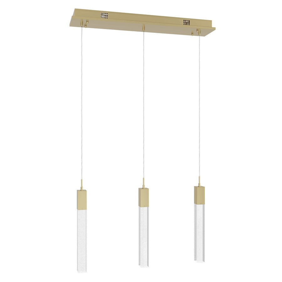 Avenue Original Glacier 3Lt 130" Pendant, Brass/Snow
