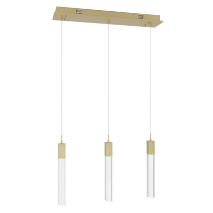 Avenue Original Glacier 3Lt 130" Pendant, Brass/Snow