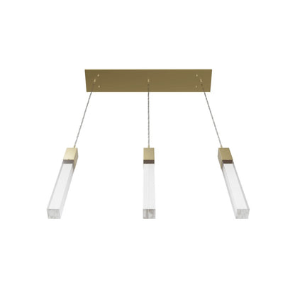 Avenue Original Glacier 3Lt 130" Pendant, Brass/Snow