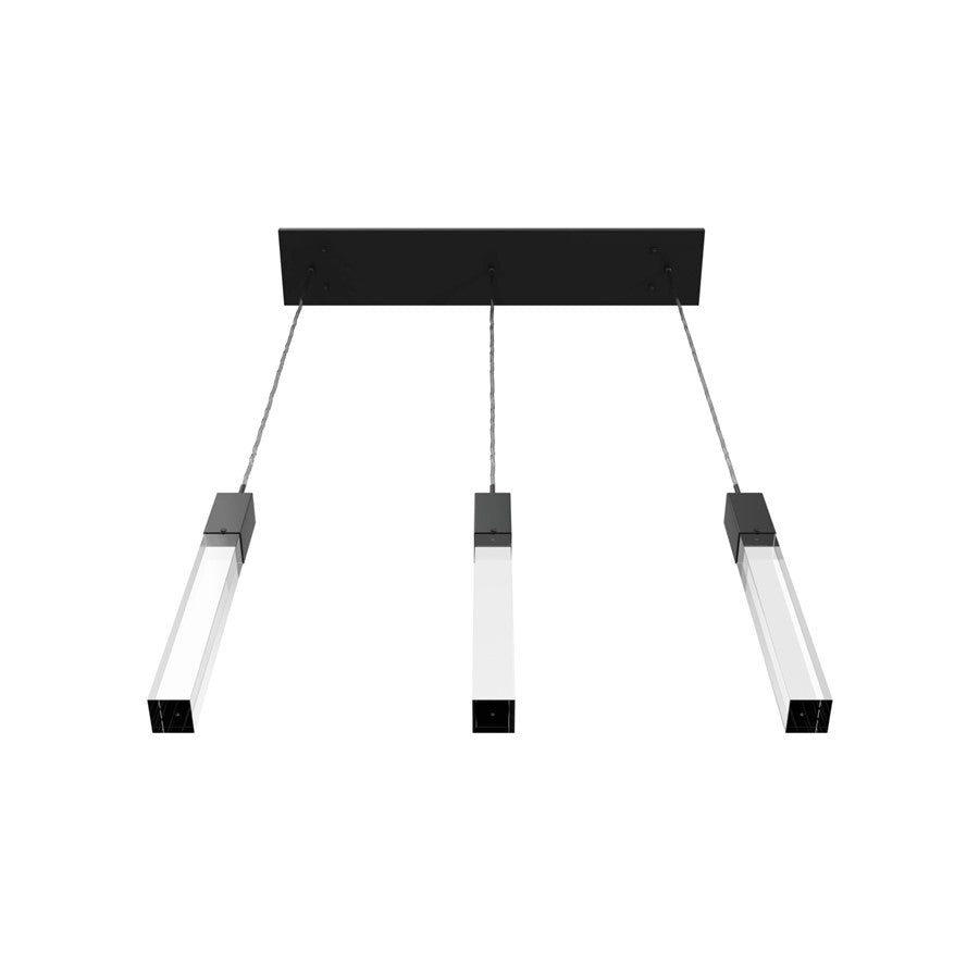 Avenue Original Glacier 3Lt 130" Pendant, Black/Clear Crystal