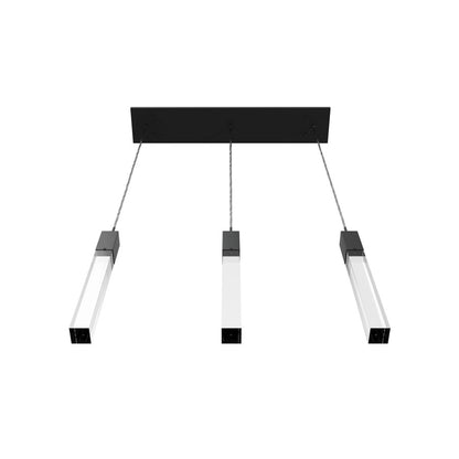 Avenue Original Glacier 3Lt 130" Pendant, Black/Clear Crystal
