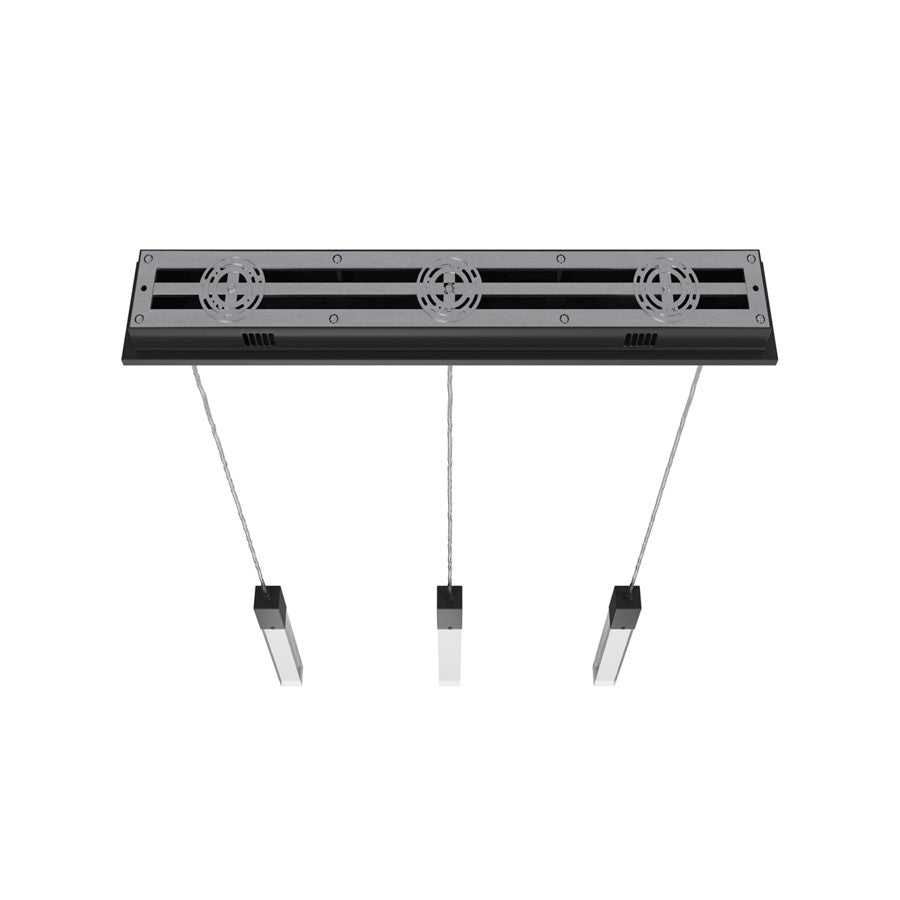 Avenue Original Glacier 3Lt 130" Pendant, Black/Clear Crystal