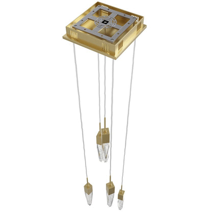 Avenue Lighting Aspen 5Lt 144" Pendant, Brass/Bubbled Crystal