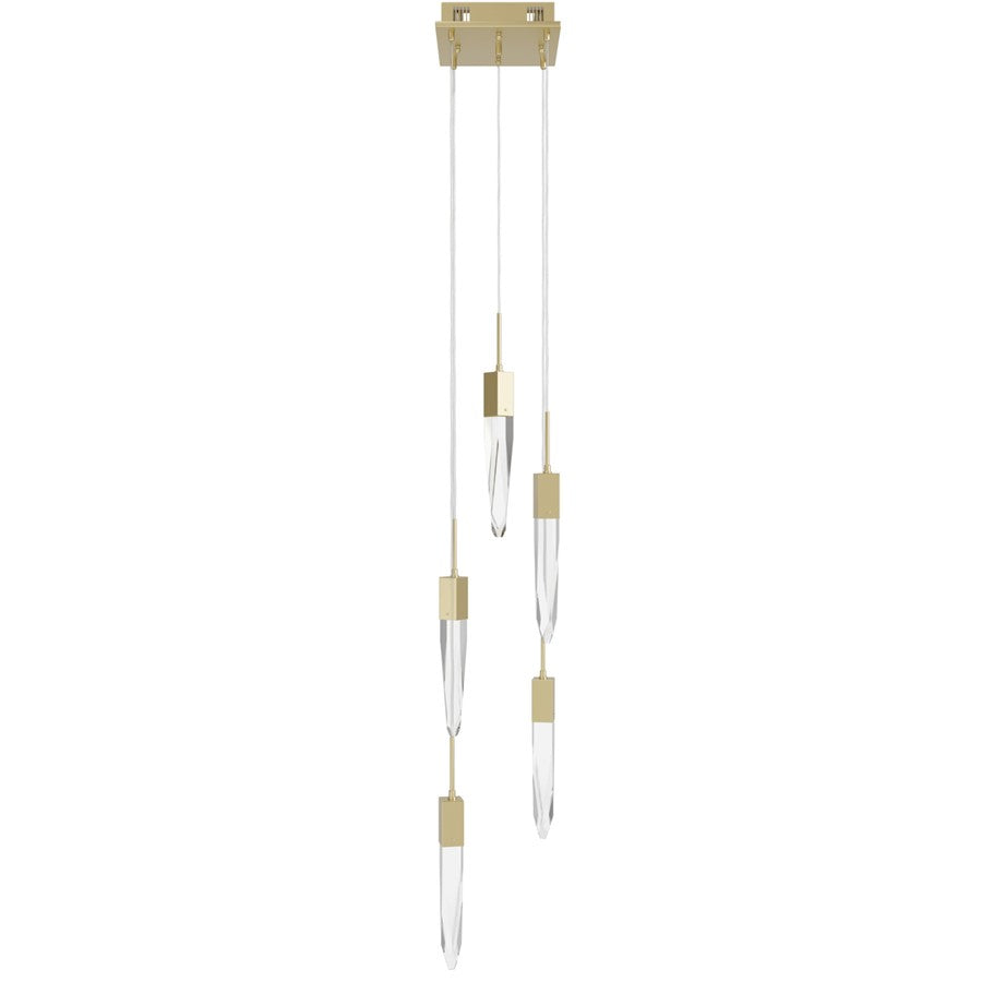 Avenue Lighting Aspen 5Lt 144" Pendant, Brass/Clear Crystal