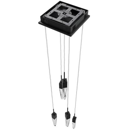 Avenue Lighting Aspen 5Lt 144" Pendant, Black/Bubbled Crystal