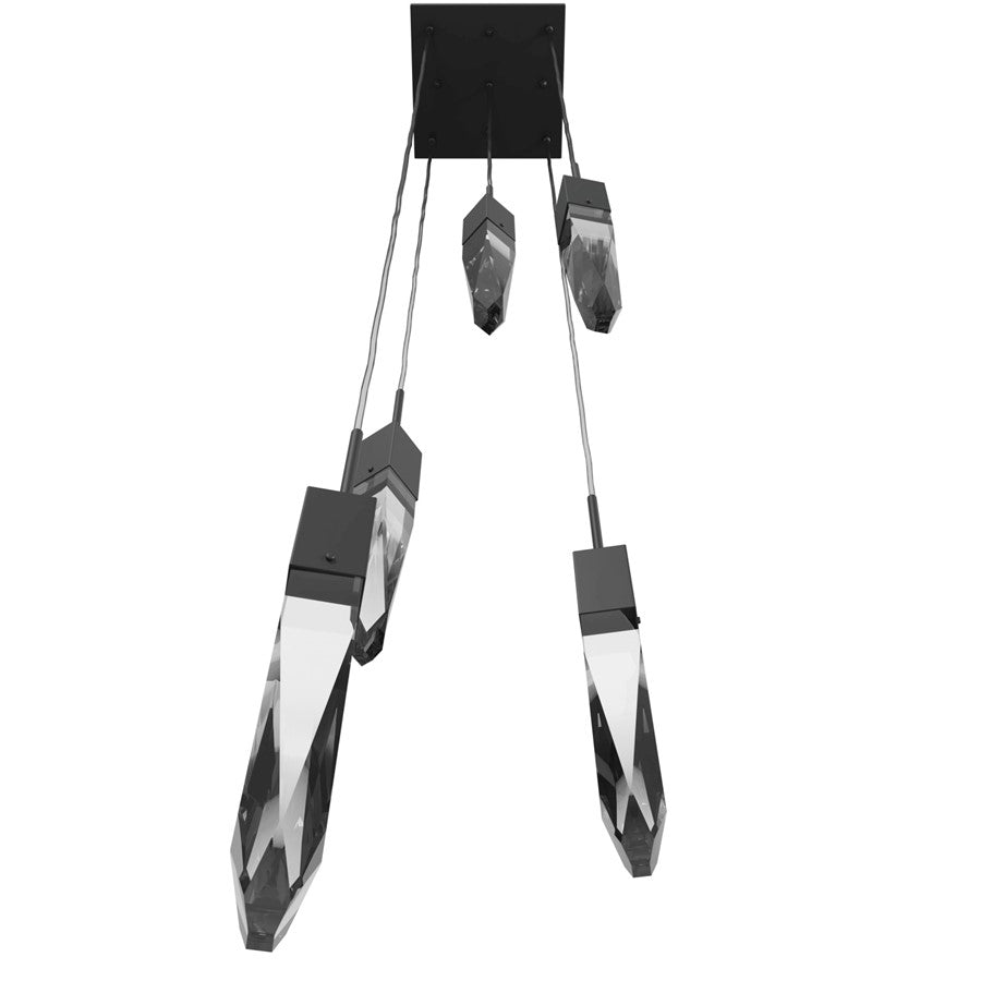 Avenue Lighting Aspen 5Lt 144" Pendant, Black/Clear Crystal