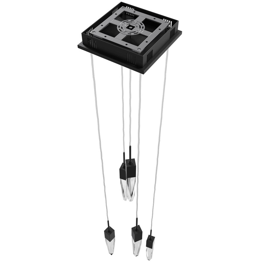 Avenue Lighting Aspen 5Lt 144" Pendant, Black/Clear Crystal