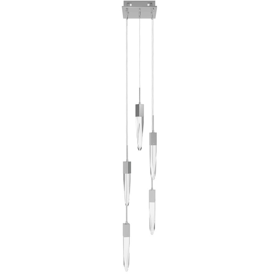 Avenue Lighting Aspen 5Lt 144" Pendant, Chrome/Clear Crystal