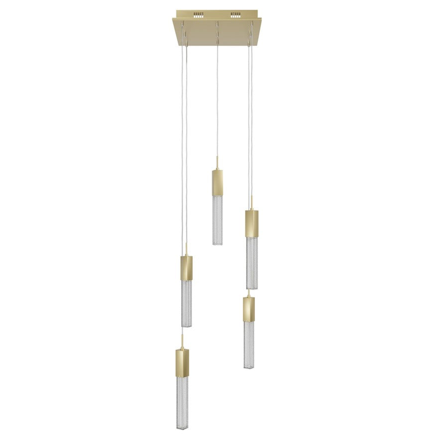 Avenue Lighting Boa 5Lt 144" Pendant/Multi Port, Brushed Brass