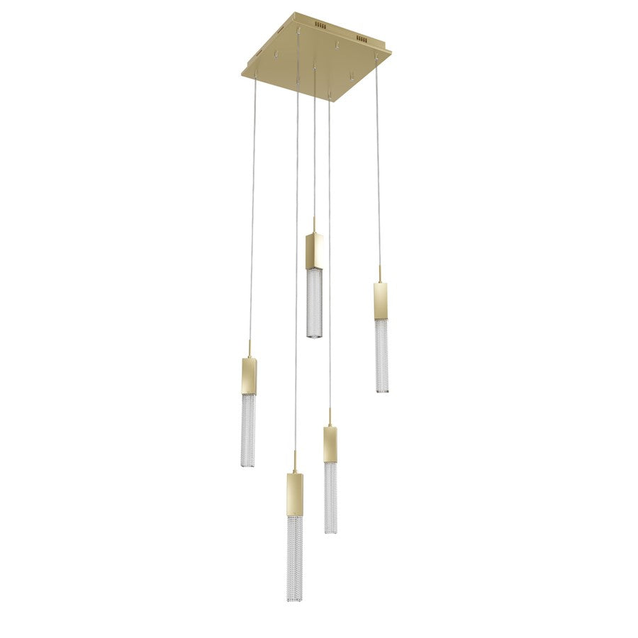 Avenue Lighting Boa 5Lt 144" Pendant/Multi Port, Brushed Brass