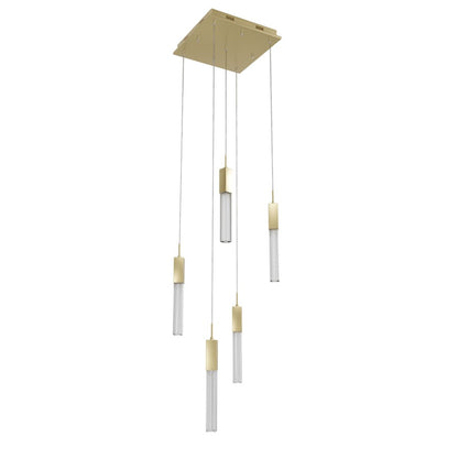 Avenue Lighting Boa 5Lt 144" Pendant/Multi Port, Brushed Brass