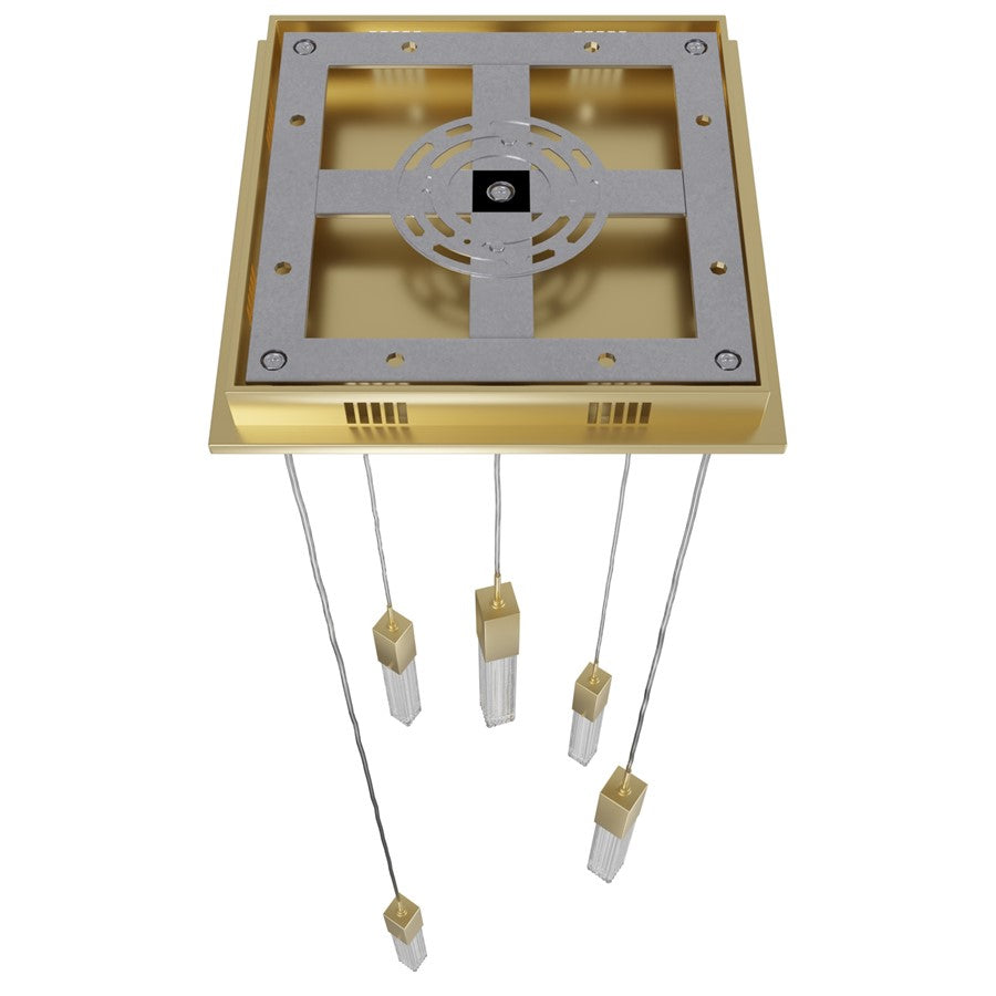 Avenue Lighting Boa 5Lt 144" Pendant/Multi Port, Brushed Brass
