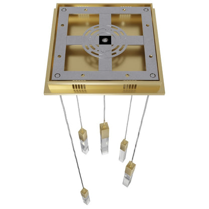 Avenue Original Glacier 5Lt 144" Pendant, Brass/Clear Crystal