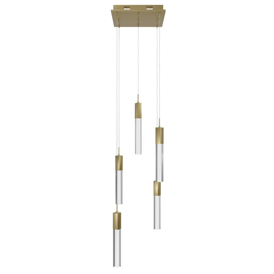 Avenue Original Glacier 5Lt 144" Pendant, Brass/Snow