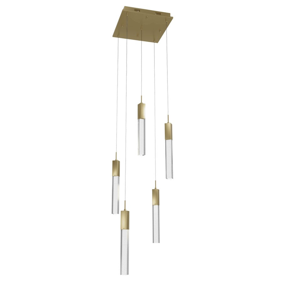 Avenue Original Glacier 5Lt 144" Pendant, Brass/Snow