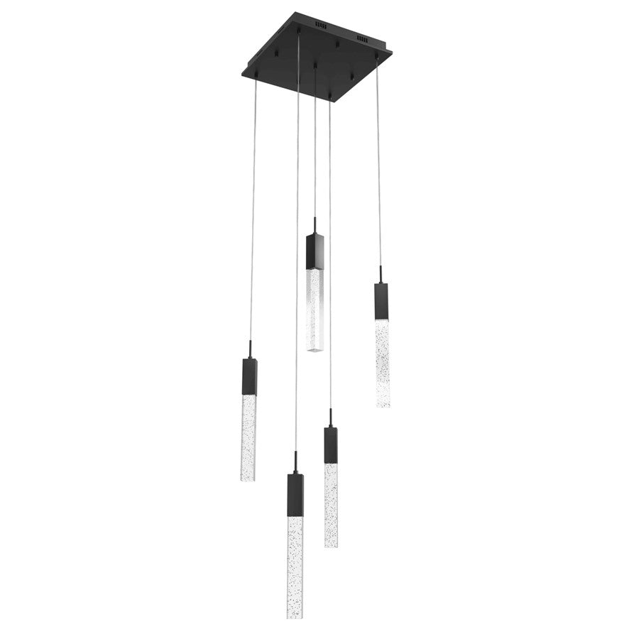 Avenue Original Glacier 5Lt 144" Pendant, Black/Bubbled Crystal