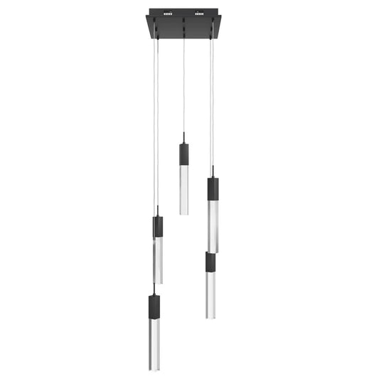 Avenue Original Glacier 5Lt 144" Pendant, Black/Clear Crystal