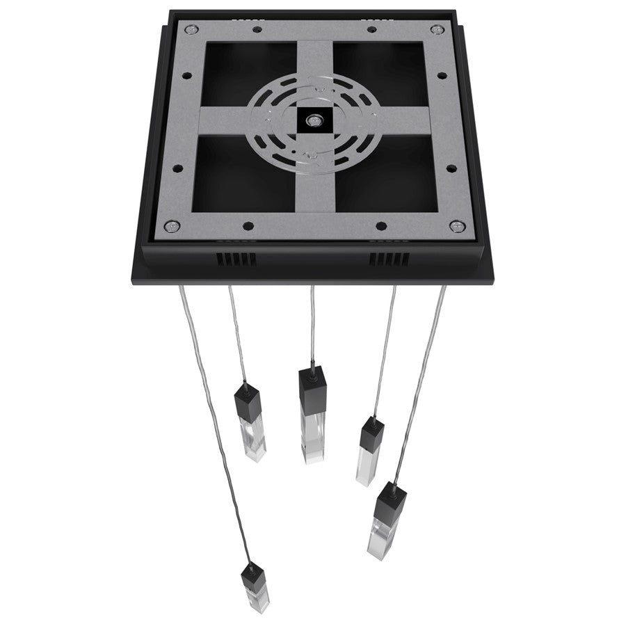 Avenue Original Glacier 5Lt 144" Pendant, Black/Clear Crystal