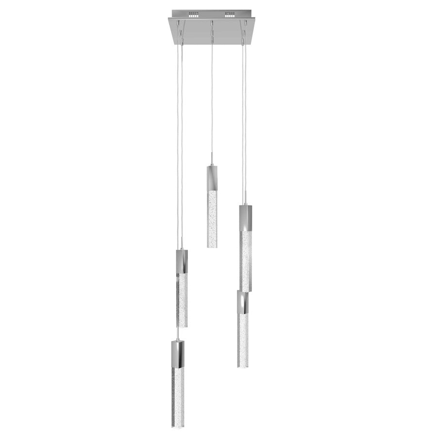 Avenue Original Glacier 5Lt 144" Pendant, Chrome/Bubble Crystal
