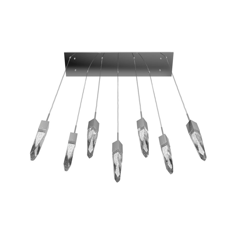 Avenue Lighting Aspen 7Lt 130" Pendant, Chrome/Bubbled Crystal