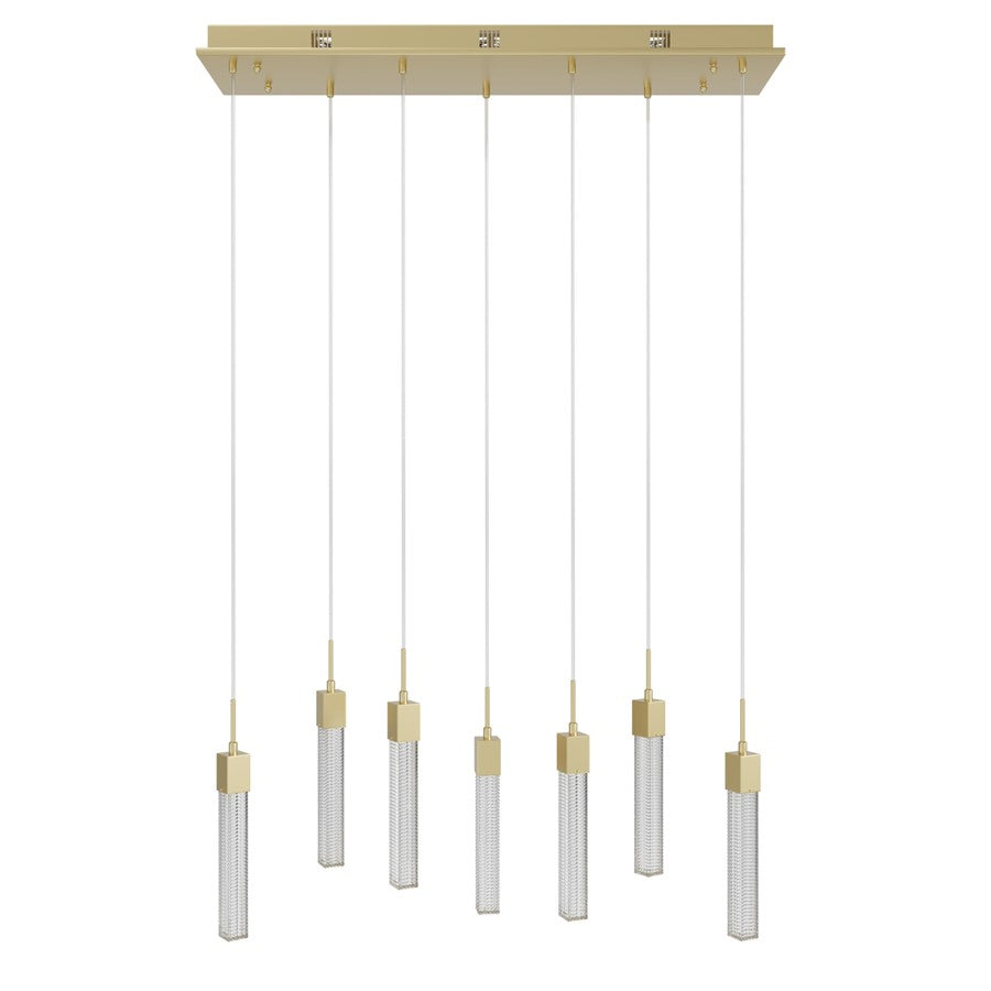 Avenue Lighting Boa 7Lt 130" Pendant/Multi Port, Brushed Brass