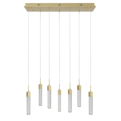 Avenue Lighting Boa 7Lt 130" Pendant/Multi Port, Brushed Brass