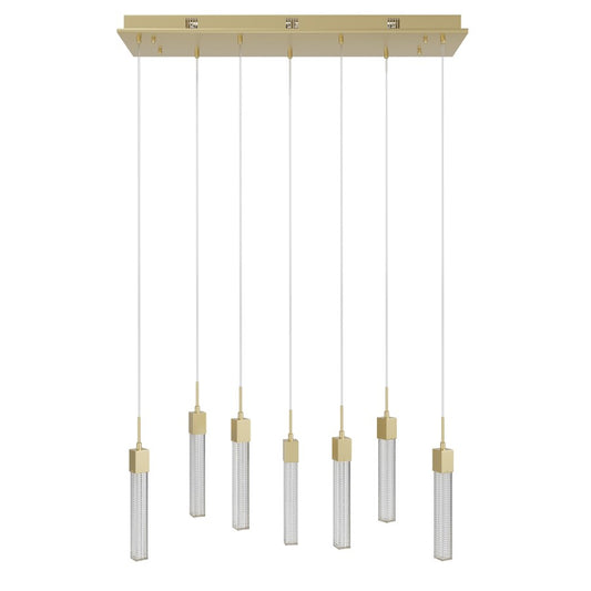 Avenue Lighting Boa 7Lt 130" Pendant/Multi Port, Brushed Brass