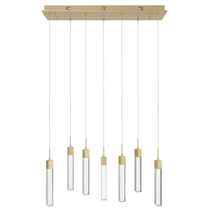 Avenue Original Glacier 7Lt 130" Pendant, Brass/Clear Crystal
