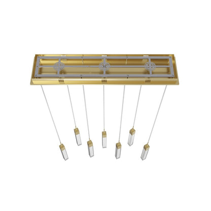 Avenue Original Glacier 7Lt 130" Pendant, Brass/Clear Crystal