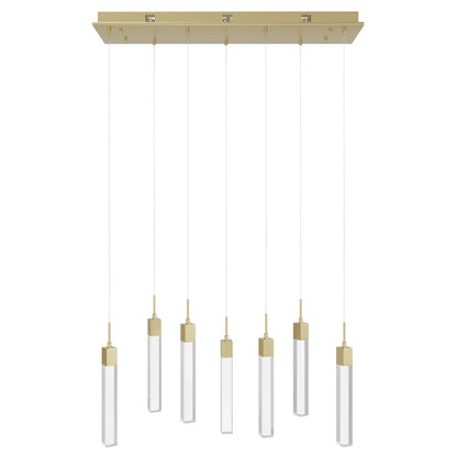 Avenue Original Glacier 7Lt 130" Pendant, Brass/Snow