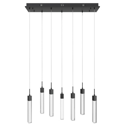 Avenue Original Glacier 7Lt 130" Pendant, Black/Clear Crystal