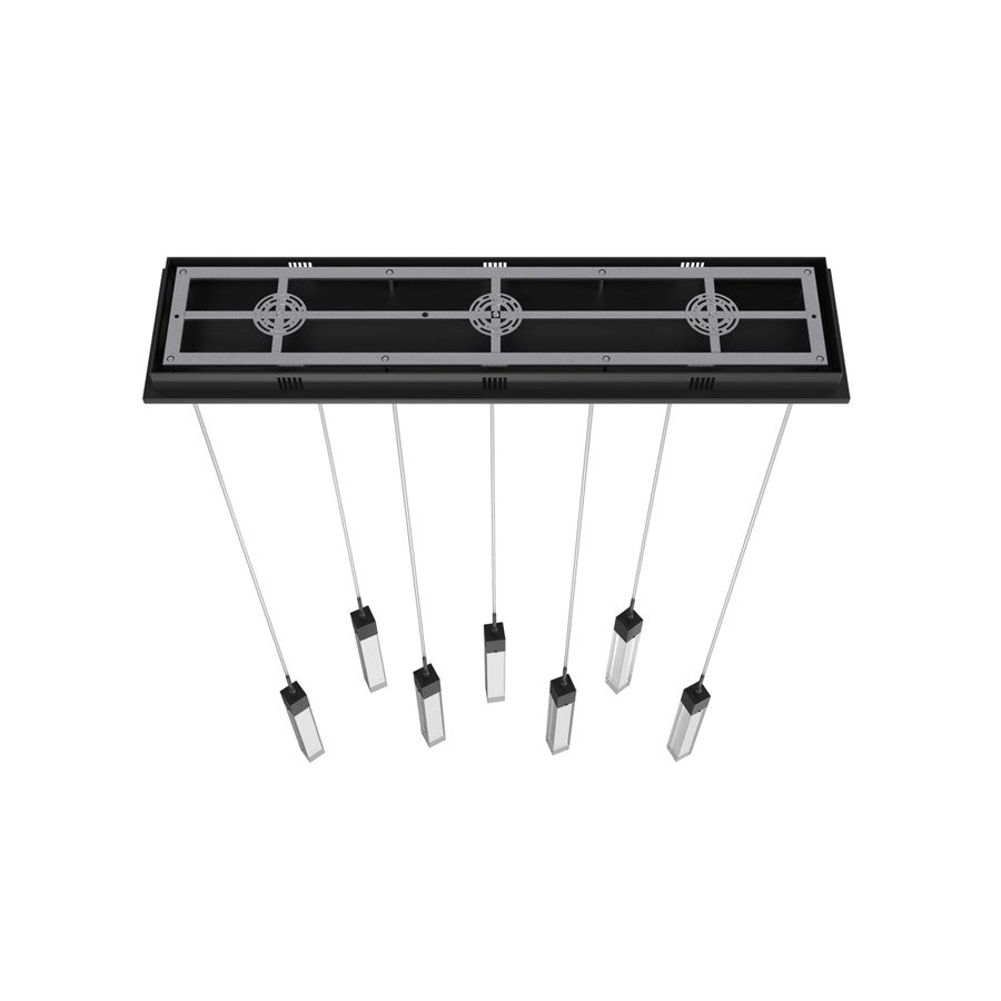 Avenue Original Glacier 7Lt 130" Pendant, Black/Clear Crystal