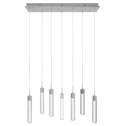 Avenue Original Glacier 7Lt 130" Pendant, Chrome/Crystal