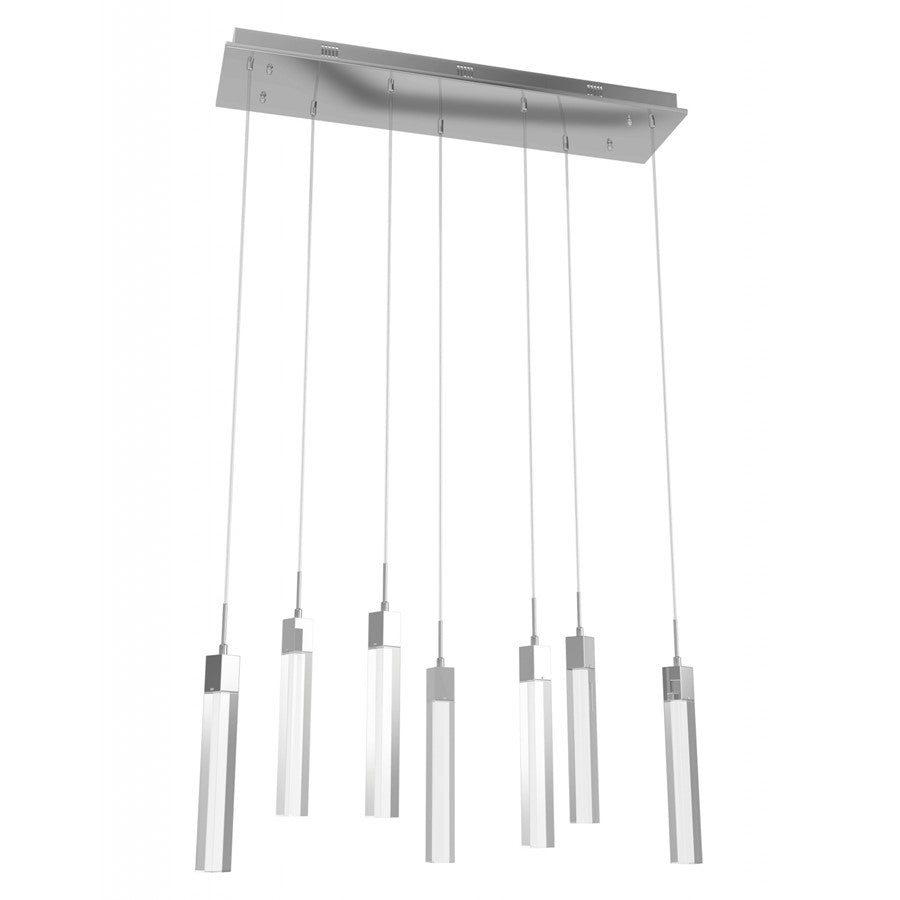 Avenue Original Glacier 7Lt 130" Pendant, Chrome/Crystal