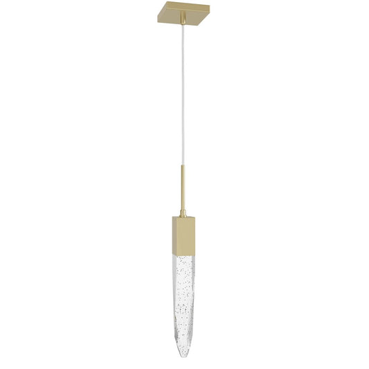 Avenue Lighting Aspen 1Lt 120" Pendant, Brass/Bubbled Crystal