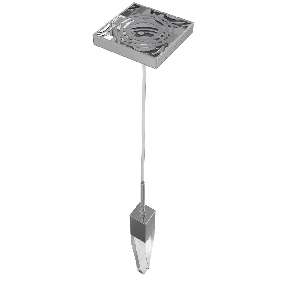 Avenue Lighting Aspen 1Lt 120" Pendant, Chrome/Clear Crystal