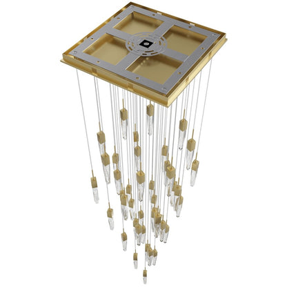 Avenue Lighting Aspen 41Lt 170" Pendant, Brass/Bubbled Crystal