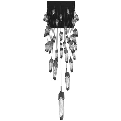 Avenue Lighting Aspen 41Lt 170" Pendant, Black/Bubbled Crystal